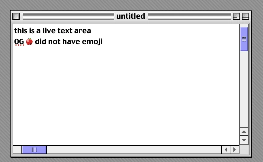 Mac OS 9 styled text editor window